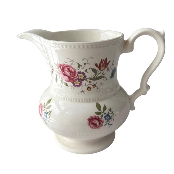 Vintage Lord Nelson Pottery Floral Mini Pitcher Jug England 5" Cottagecore Decor - Picture 3 of 7